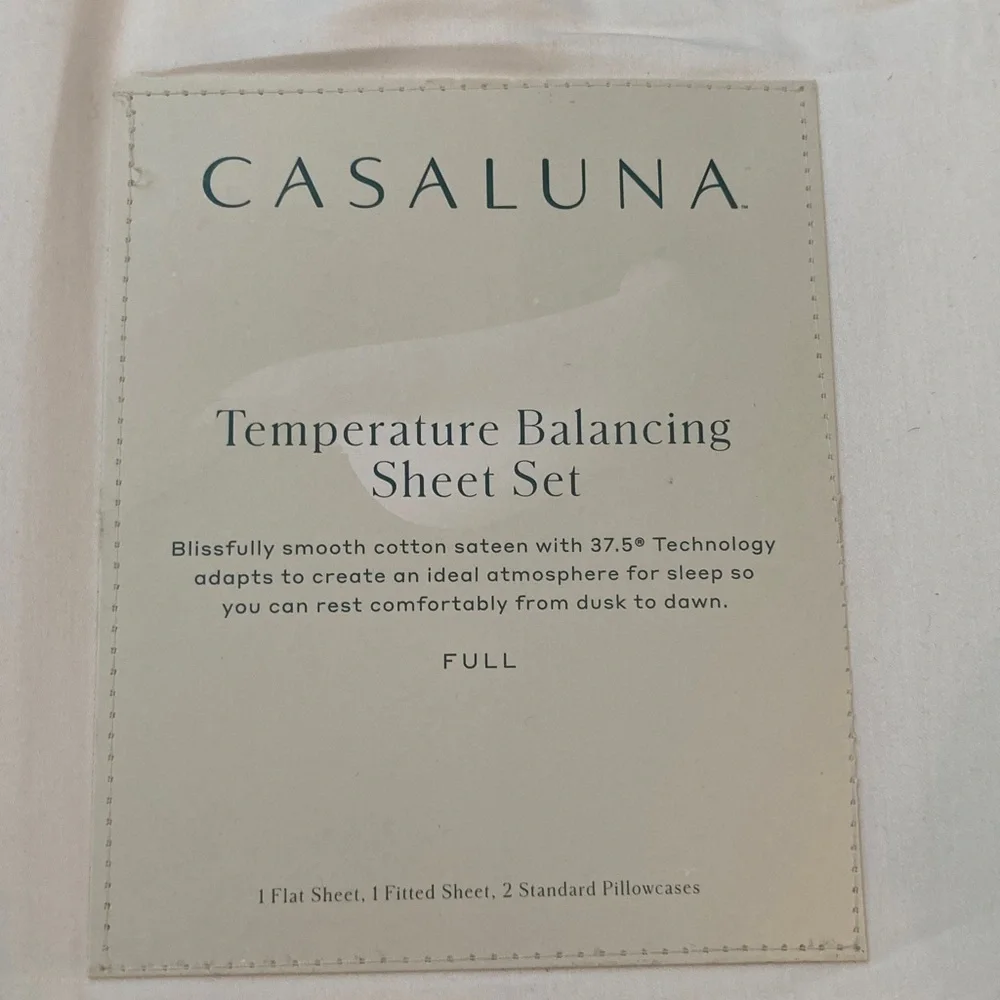 CasaLuna Temperature Regulating Sheet Set --Full 300 Thread Count Solid